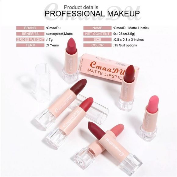 Waterproof Long Lasting Matte Lipstick - Picture 5 of 5